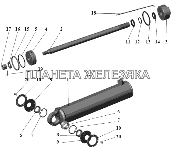 Цилиндр ЦГ80-360-3405010-20 (до сентября 2006 года) МАЗ-152 (2011)